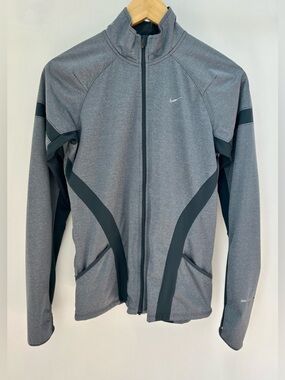 Nike Element Dri-FIT Running Jacket Women’s Small Gray/Green Reflective Full Zip